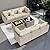 CAODOC Patio Furniture,All Weather Wicker 8 PCS Outdoor Sofa with Solar Powered Coffee Table,Conversation Set with Grey Rattan Beige Cushion
