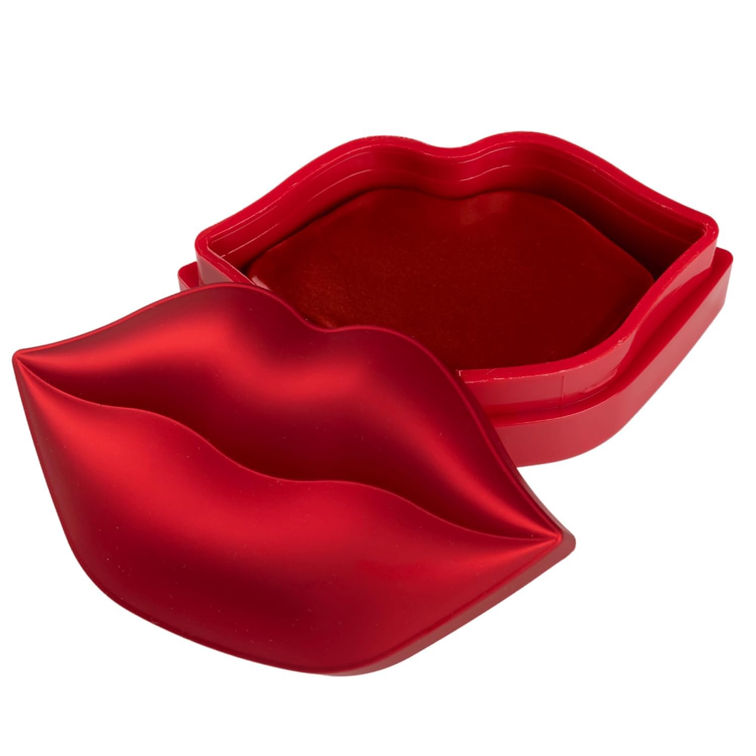 20 Pcs Moisturizing Lip Mask Set, Hydrating Gel Lip Care Patches for Dry Lips and Fine Lines, Overnight Lip Moisture Treatment Masks with Applicator Spoon for Women, Red-image-4