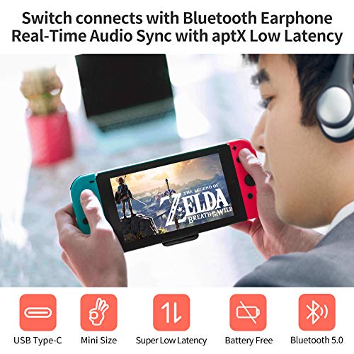 image for Uervoton Bluetooth Adapter for Nintendo Switch/ Switch Lite PS4 PS5 PC