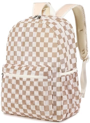 LEDAOU Mochila escolar de malha semitransparente para crianças, meninas, mochila escolar leve e casual