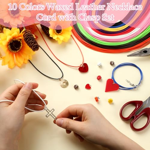 Ecation ECATION-THREADS-1 100 Pcs 24 Inch Waxed Leather Necklace Cord Bulk thumb #2