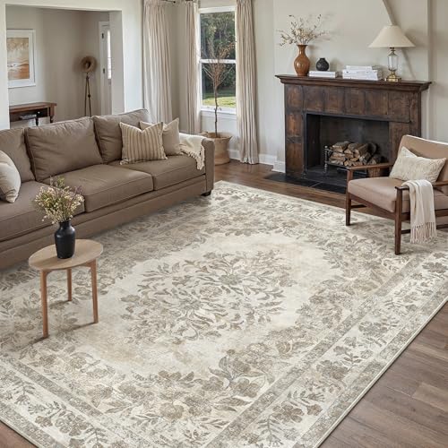 Tapete PureCozy 8x10 Beige Vintage Lavable miniatura 3