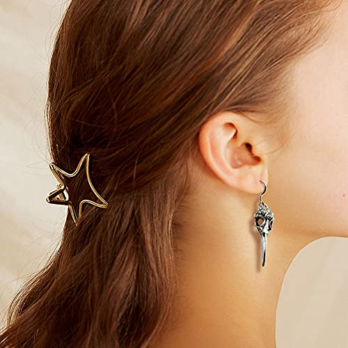 Halloween Jewelry Silver Crow Skull Earrings Charm Dangle Earrings Raven Earrings Bird Skull Jewelry Gothic Gift Set Punk Design3