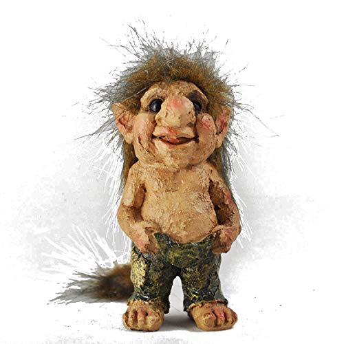 Figura Decorativa de Resina Troll Sosteniendo Pantalones 8cm