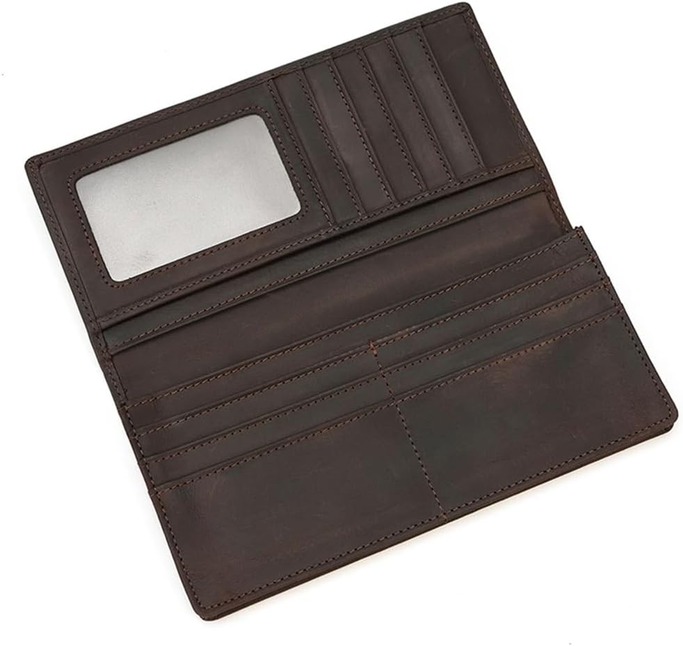 Men's Purse Zipper Purse Multi-slot Money Top Layer Leather Clutch Bag
