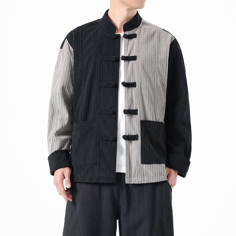 Veste patchwork pour homme style chinois - Finitions haute qualité - 2