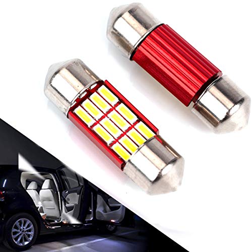 DE3175 LED Bulb For Car 4Pcs 12SMD 4014 Chipset Canbus Error Free Led Bulbs 31mm 1.22'' Festoon Led Bulbs DE3022 DE3021 DE3023 6000K Xenon White Interior Dome Light Map LIght (31MM)