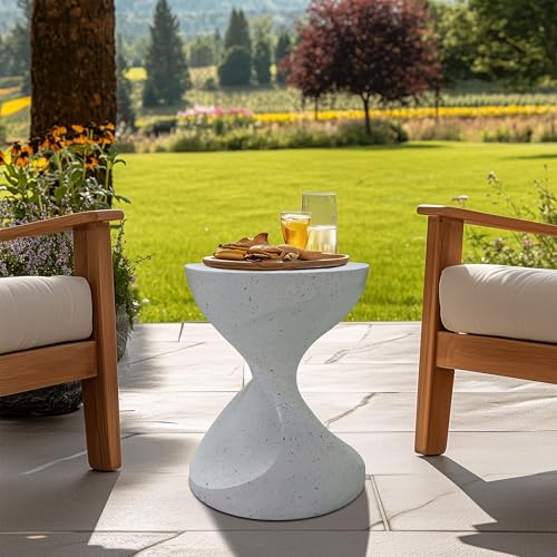 Wisfor Concrete Side Table Art Lightweight: Outdoor Garden Table 37.5 x 50cm, Round Small End Table for Living Room, Indoor Home, Patio, Balcony by Wisfor - Image 8