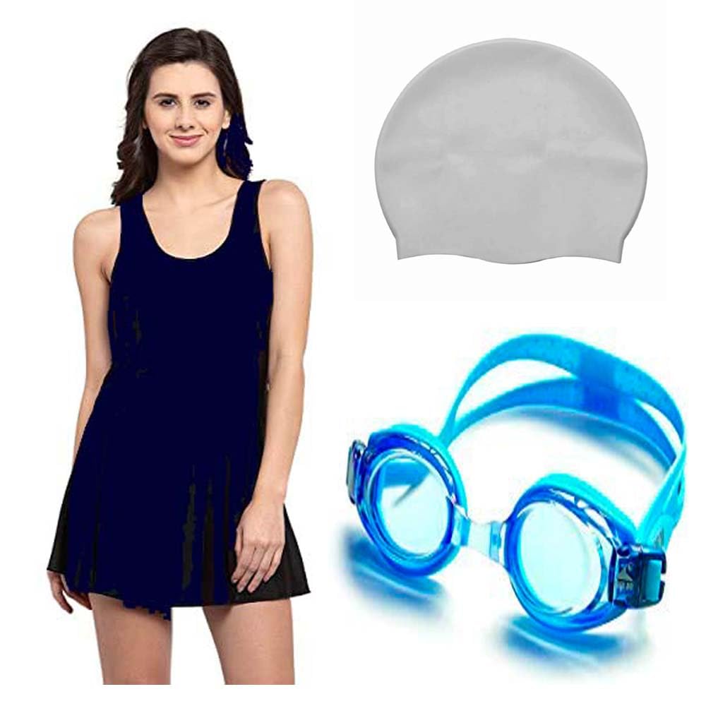 r lon Sports WEAR Swimming Dress with Shorts,Swim Goggles and Swim Cap-picture-28