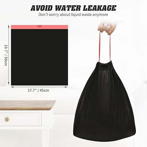 Miniatura 3 de Bolsas de basura con cordón de 4 galones, bolsas de basura con cordón, bolsas de basura para oficina, baño, cocina, dormitorio, 6 rollos120 unidades