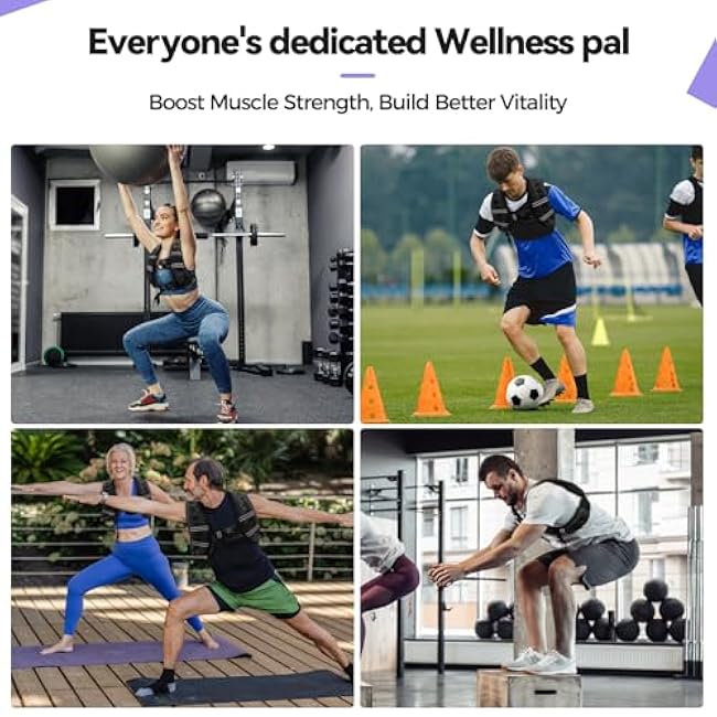 10LBS Weighted Vest for Women & Men with Reflective Stripe and Adjustable Buckle, Comfortable & Durable Rucking Vest for Walking, Running & Strength Training, black