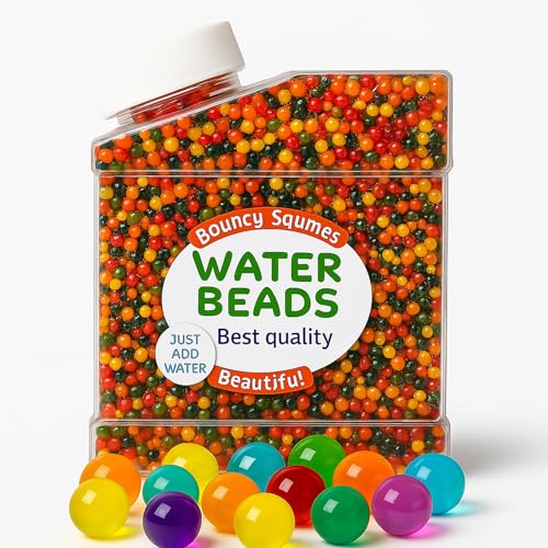 JunD Wasserperlen 50.000 Stück Bunte Perlen, Ungiftig und Biologisch Abbaubar, Wiederverwendbare Wasserperlen für Pflanzen, Vasenfüller und Dekoperlen für Heimwerker