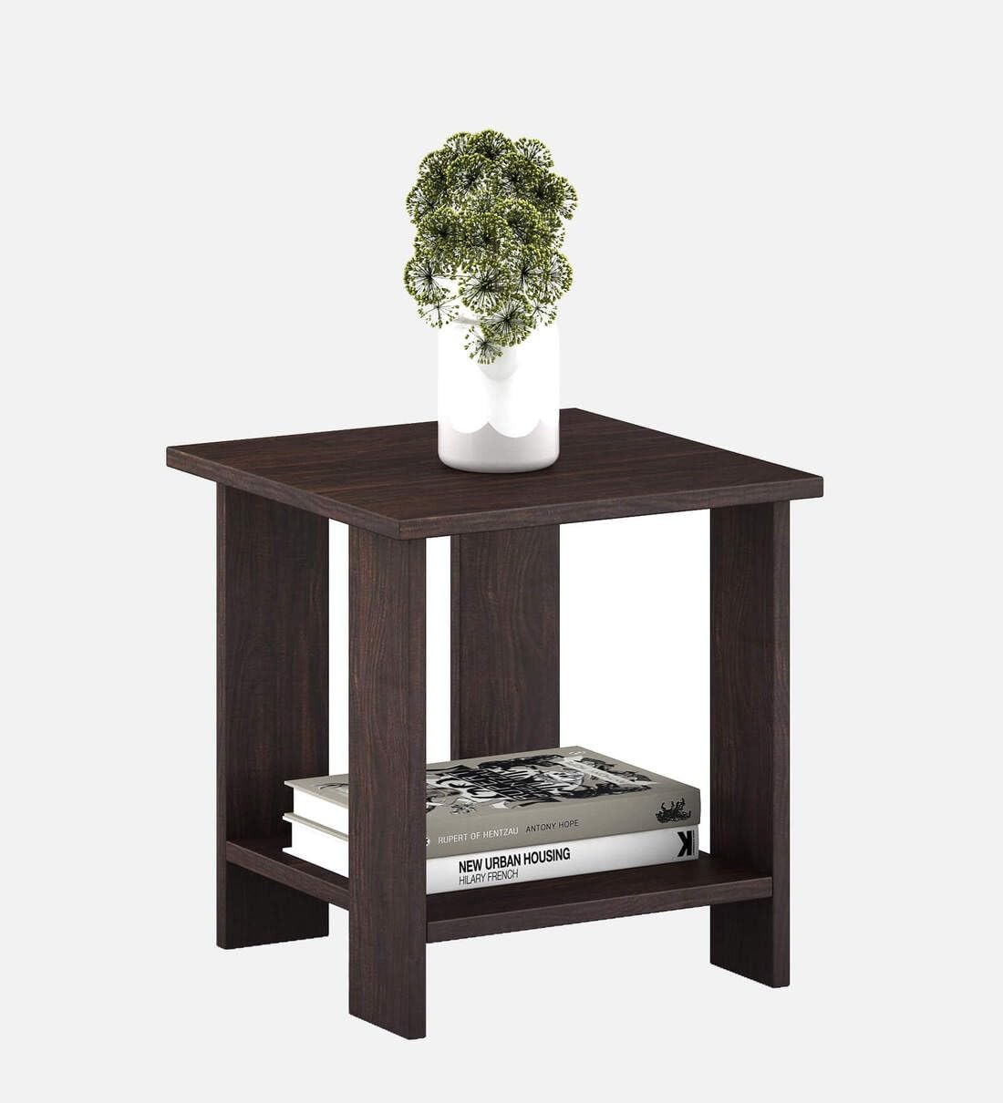 Yookeer Engineered Wood Bed Side Table/Sofa Side Table/End Table/Books Storage Organizer/Corner Table/Corner Stand for Living Room Bedroom Office (Brown)