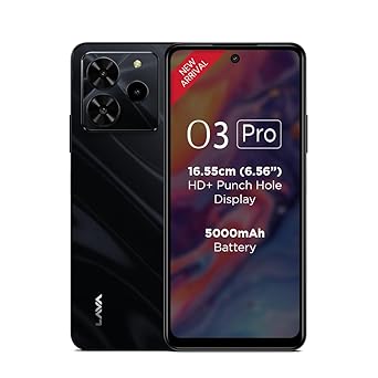O3 Pro (Glossy Black, 4 GB RAM, 64 GB Storage)| Bigger 6.56" HD+ Display | 50 MP AI Triple Rear Camera | 8 MP Front Camera| 5000 mAh Battery | 10W Charging | Charger in Box
