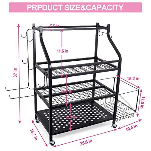 Yoga Mat Holder Storage Rack - Upgraded Weight Rack For Home Gym Storage , 4 Tier Strength Training Dumbbell Rack, Rolling Exercise Workout Equipment Organizer For Kettlebells, Yoga Balls &Foam Rollers #TOP7