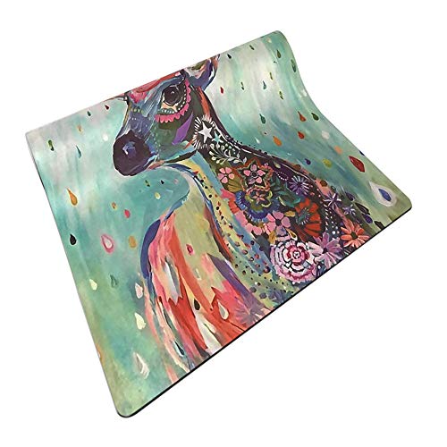 Yoga Mat Premium Printed Thick Yoga Mat High Density 72X24 Inch Non Slip Eco-Friendly Anti-Tear Floor Pilates Exercise Mat for Yoga, Workout, Fitness with Carrying Strap Non Slip Fitness Exercise Mat