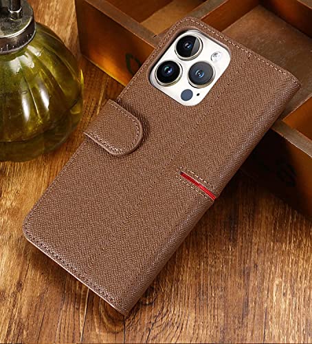 Étui portefeuille iPhone 12 Pro en cuir marron avec béquille intégrée