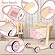 Asweets 2-in-1 Lauflernwagen Holz, Puppenwagen zum Schieben und Ziehen, Baby Walker, Kleinkindspielzeug, Geschenk für Kleinekinder ab 12 Monate+ (Pink)