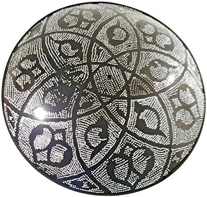 BM16 Circle Round Tin Moroccan Silver Flush Mount Ceiling Light Fixture LED Lamp