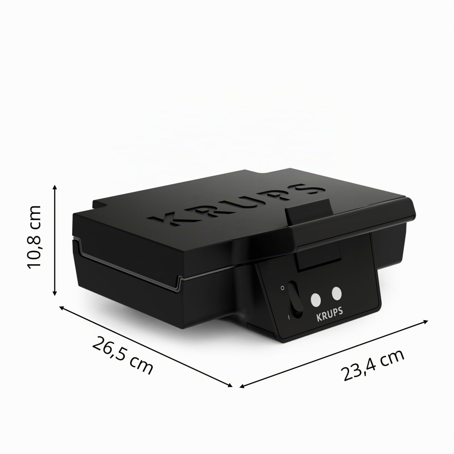 Krups FDK FDK461 - Sandwichmaker icónico de 850 W, placas antiadherentes con revestimiento de cerámica, diseño icónico, almacenamiento vertical, fácil de usar, negro, FDK461