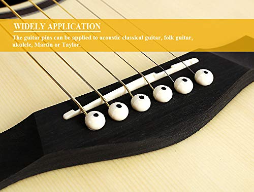 image for DUMEALAGR 24pcs Guitar Bridge Pins with Bridge Pin Puller Remover, Ivo