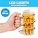 BigMouth Inc. LED Light Up Beer Mug, Light Up Holiday Beer Mug, Multiple Lighting Modes, Lightweight Christmas Beer Glass, Cool Beer Lover Gift