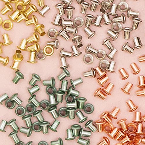 Craftelier - Set mit 50 Mini-Metallic Ösen Ideal für Scrapbooking und Bastelarbeiten | Geeignet für Verschiedene Materialien | Größe ca. Innendurchmesser 3 mm und Außendurchmesser 5 mm - Farbe Gold