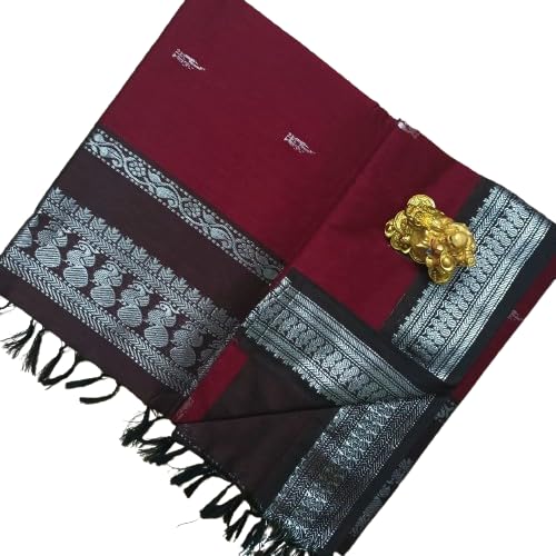 GenericILAIYAAL CLOTHINGS Women's Kanjivaram Cotton Silk Saree South Indian Paithani Sari | gadwal cotton sarees with Zari Border and Blouse Piece - Suitable For All Indian Occasions and Festivals 191
