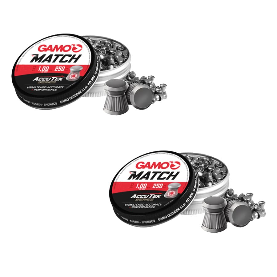 ECOMMUR Balines Gamo ACCUTEK Match (4,5MM) | 250 uds por Caja. 0,49g por balín. Pack de 2 Cajas. Balines de aleación. Rápidos, precisos y penetrantes.
