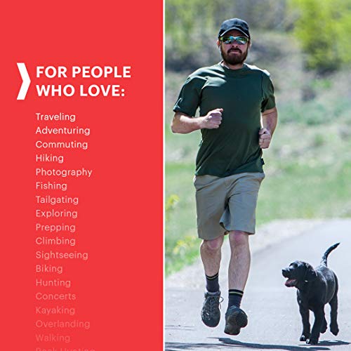 SCOTTeVEST Performance Manga Curta – Roupas de Treino Atlético Masculinas – 3 Bolsos, Steel Blue, La