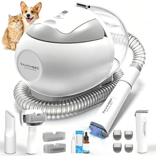 Image of Dog Grooming Vacuum, 13000Pa & 2L Dust Cup & <55dB, 5-in-1 Self-Cleaning Pet Hair Vacuum with Spray Brush for Shedding, Quiet Deshedding Kit for Dogs Cats