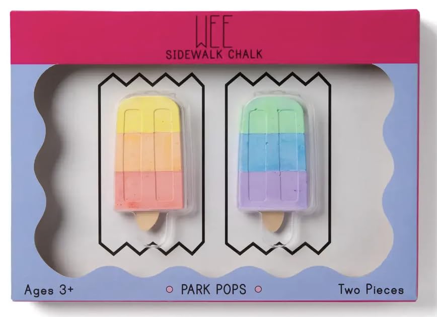 wee by TWEE Park Popsicle Pops Sidewalk Chalk | Rainbow | Classic Children's Present | Fun Special Party Gift Idea | Arts and Crafts For Kids + Toddlers | Easter Basket Activities | Outside Playground Drawing | Boy Girl