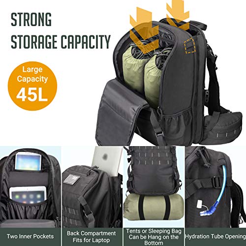 Huntsen Tactical Backpack Military Training Backpack Army Molle Bag For Camping Outdoor Hunting Hiking #TOP5