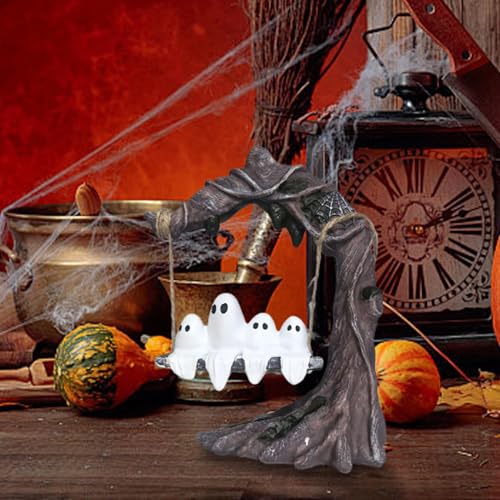 Fantasma de Halloween de resina resistente con diseño colgante para jardín 3
