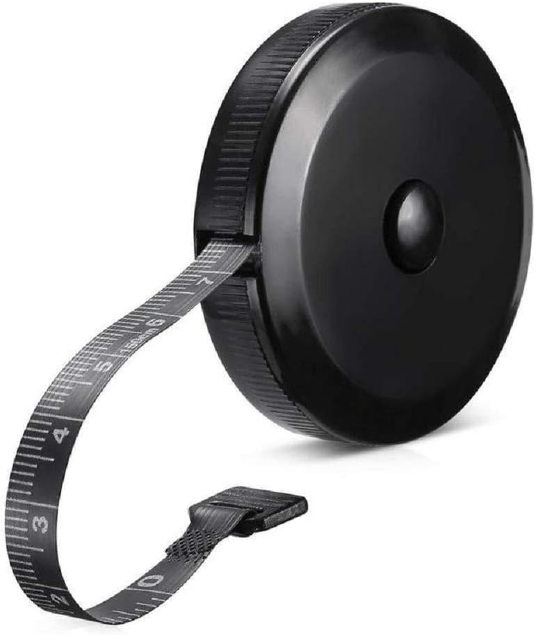 GDMINLO Soft Tape Measure Retractable Measuring for Body Fabric Sewing Tailor Cloth Knitting Craft Weight Loss Measurements Retractable Black Double Scales Rulers 1 Pack