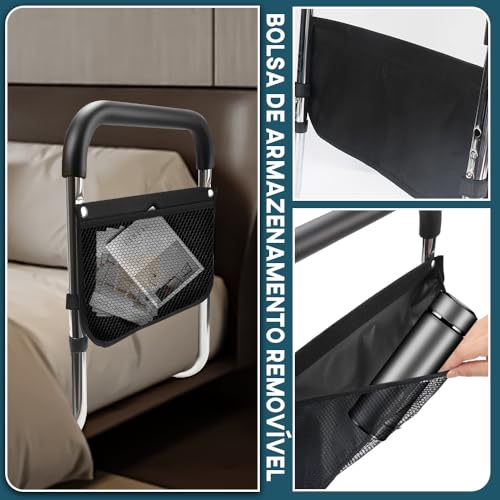 Grade de Protecao para Cama, Barra de Apoio Stand Up, Grade para Cama, Corrimão em Pé, Trilhos da Ca