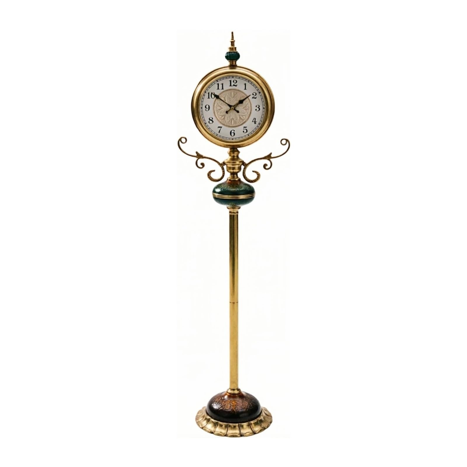 WANGHAI-666 Grandfather Clocks Metal Floor Standing Clock Roman Numeral European Style Ornate for Home