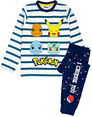 Pokemon Pijamas Pikachu Personajes Niños Rayas T Shirt & Pantalones Pijamas 7-8 años