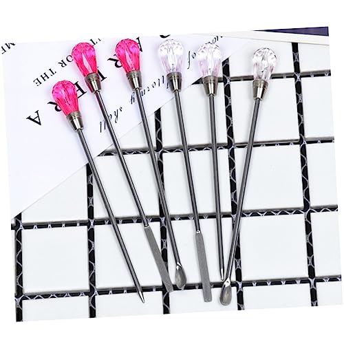 Outanaya 2pcs palos acrílicos para mezclar gel y puntero para uñas miniatura 4