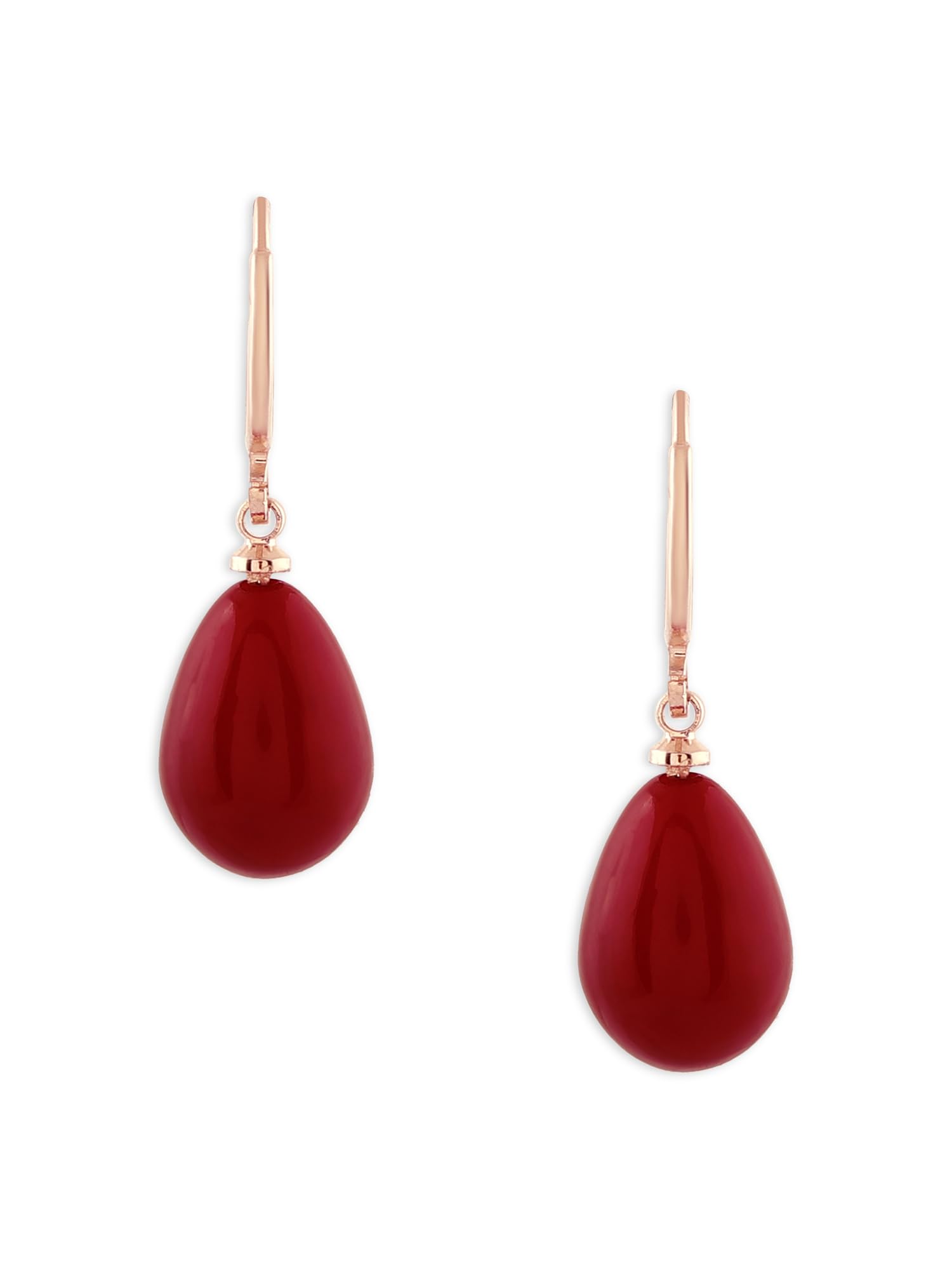 Zaveri Pearls Red Teardrop Contemporary Brass Rose Gold Plated Drop Earring For Women-ZPFK16592 (B0CKTLJVD5) Amazon Price History, Amazon Price Tracker