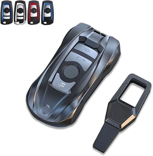 Supercar Style - Carcasa de metal sin llave para llavero remoto de entrada sin llave, compatible con BMW 1, 3, 4, 5, 6, 7, Series X3, X4, M5, M6,