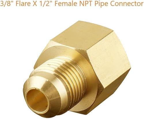 Miniatura 8 de ANPTGHT Adaptador de tubo de latón para acoplamiento de gas de 38 pulgadas macho x 14 pulgadas NPT hembra reductor adaptador de tubo de gas propano