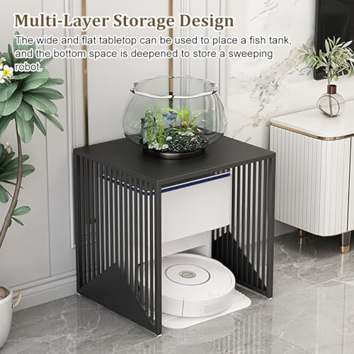 Support élégant aspirateur robot meuble rangement multifonctionnel table métal - 6