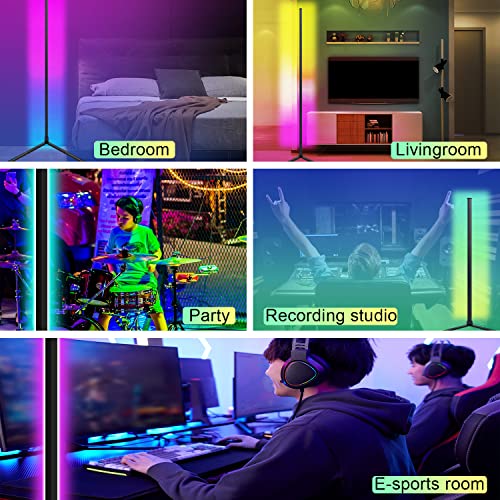 Corner Lamp,Led Corner Floor Lamp,Rgb Modern Corner Lamp App Remote Control, Music Sync/Timing/Dimmable/Multi Minimal Lighting Modes Led Floor Lamp For Living Gaming Room,Christmas Home Decoration #TOP6