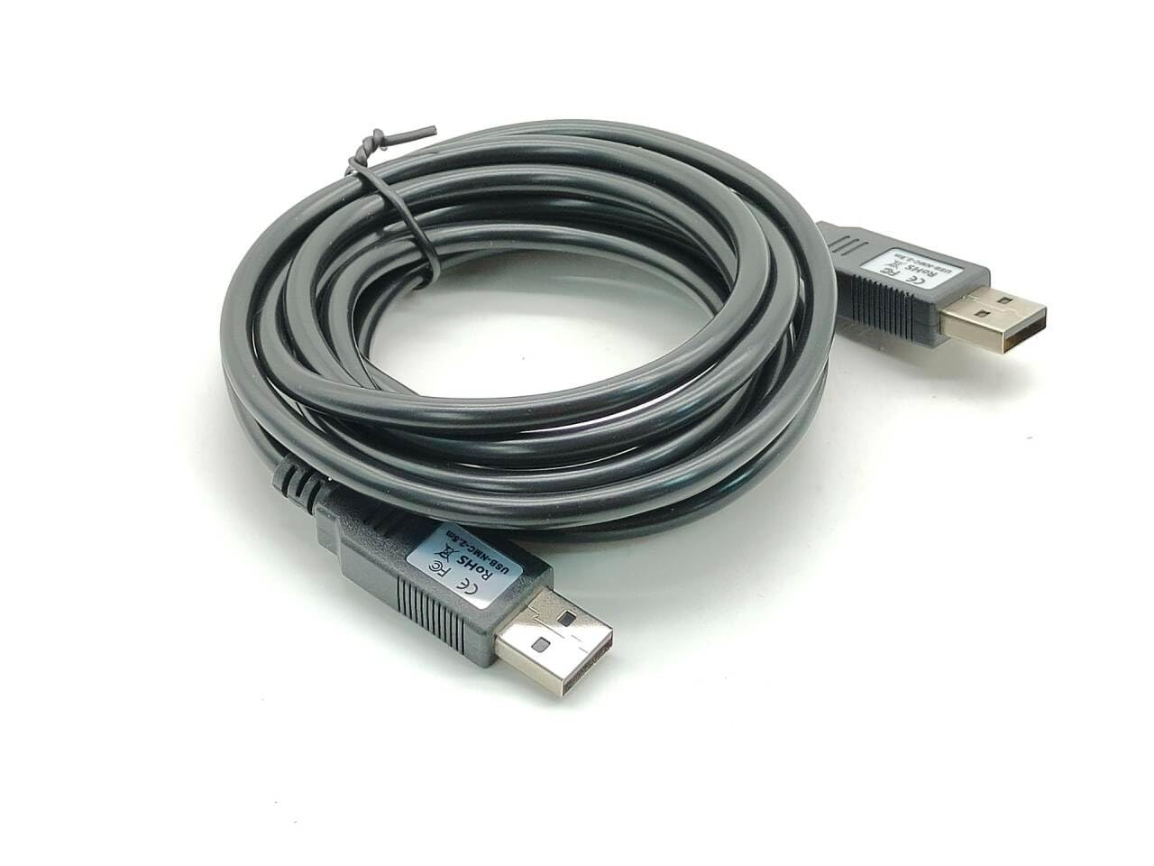 FT232RL USB to USB Null Modem Cable 2.5M, Serial Adapter 3MBaud High Speed Console Cable for Router, Embedded Systems and Device Debugging
