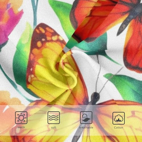 Toddler Underwear Floral 2t Cotton Panties for Girl Florals Undies Kids Briefs Colorful Watercolor Butterfly Flowers3