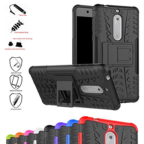 MAMA MOUTH for Nokia 5 Case, Shockproof Heavy Duty Combo Hybrid Rugged Dual Layer Grip Cover with Kickstand for Nokia 5 5.2 inch 2017 (with 4 in 1 Packaged),Black MAMA MOUTH for Nokia 5 Case, Shockproof Heavy Duty Combo Hybrid Rugged Dual Layer Grip Cover with Kickstand for Nokia 5 5.2 inch 2017 (with 4 in 1 Packaged),Black