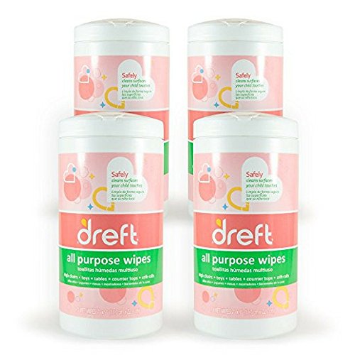 Image of Dreft Multi-Surface All-Purpose Gentle Cleaning Wipes for Baby Toys, Car Seat, High Chair & More, 70 Count (Pack of 4)