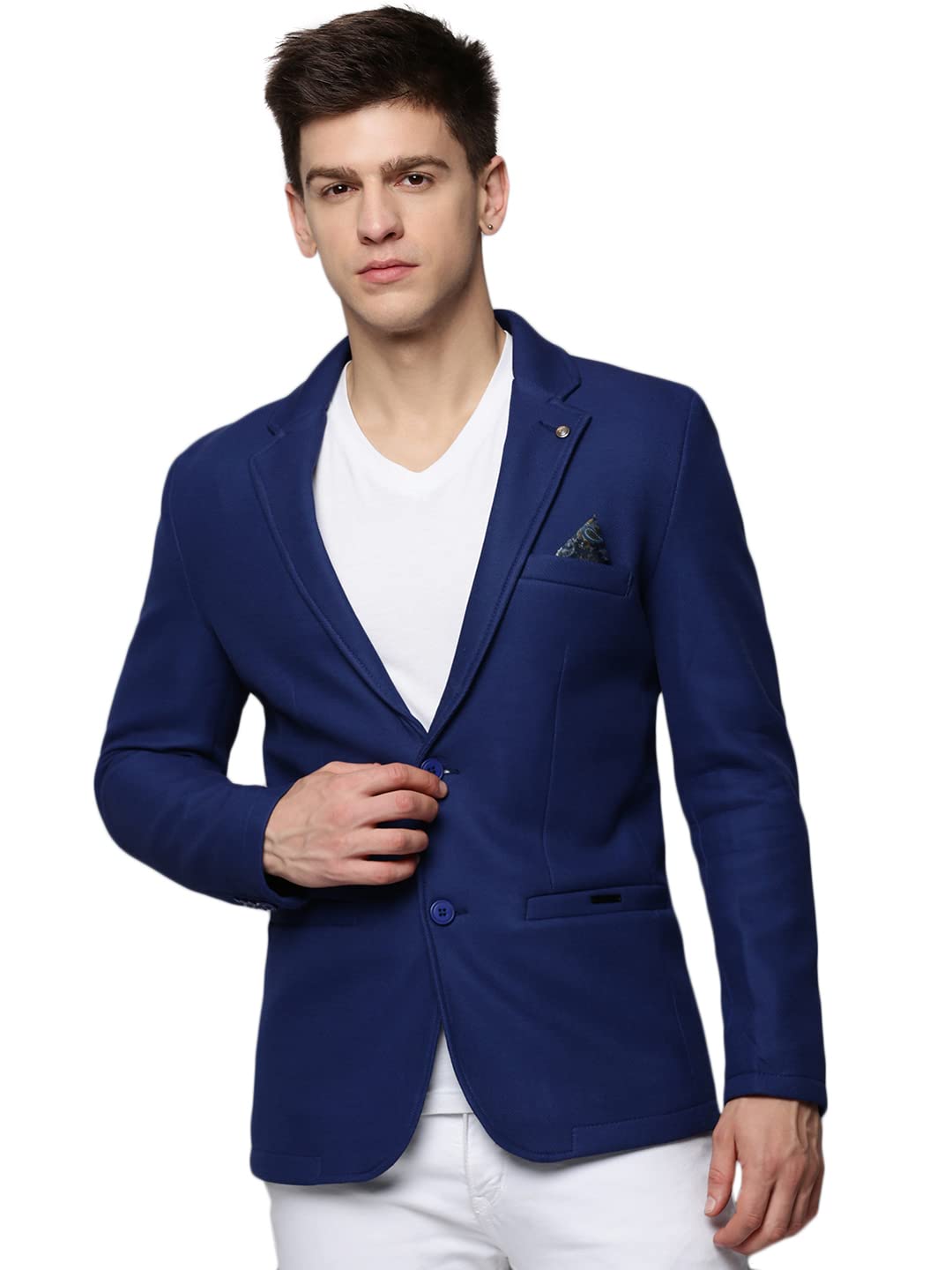 showoffff Men Solid Front-Open Casual Blazer | Notched Lapel Full Sleeves Cotton Blazer for Mens | Slim Fit Regular Length Blazer for Men's-picture-47