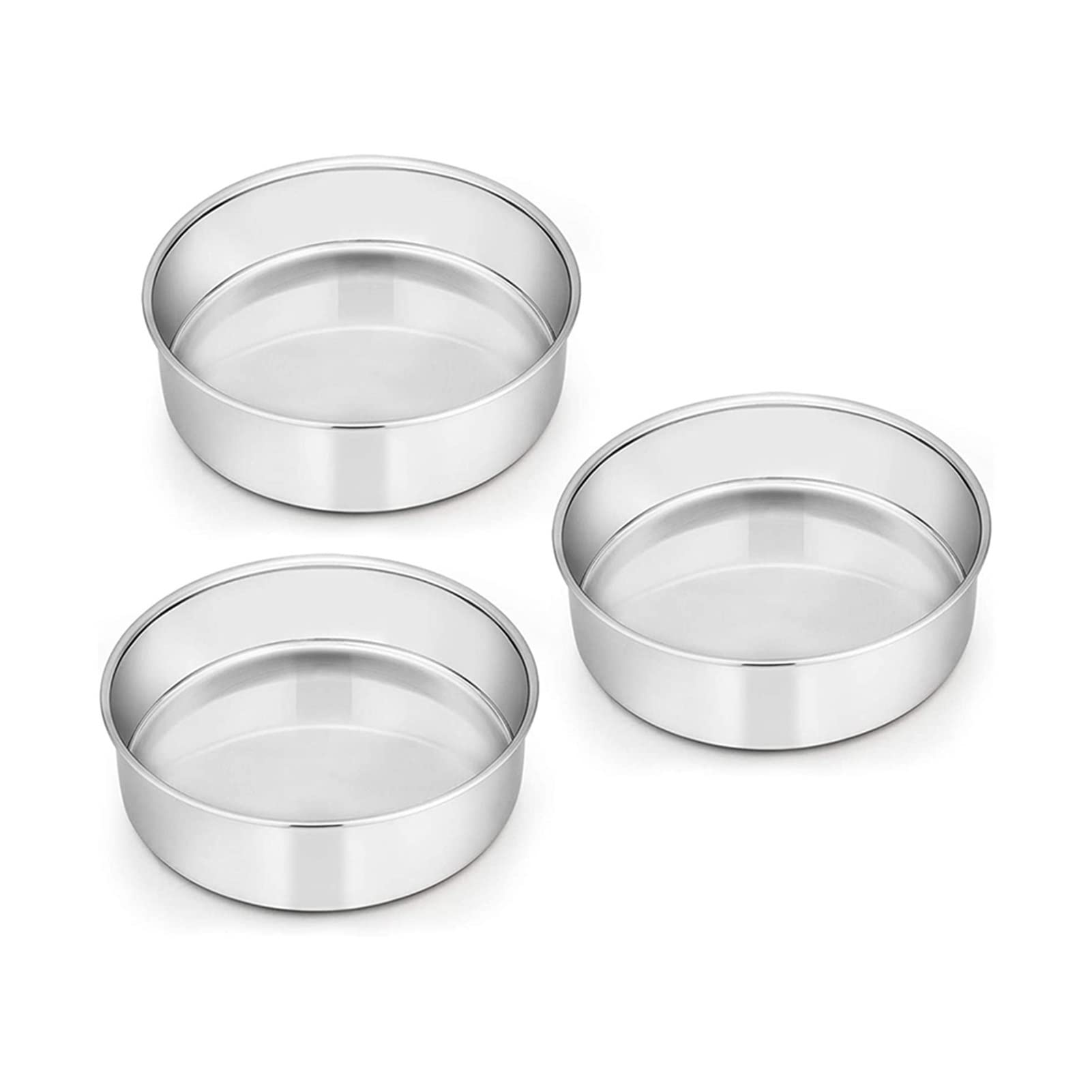 3 unids Moldes de pastel redondo de 6 pulgadas for hornear Capa de acero inoxidable Pasteles Pasteles Set Mini Molds Molds Abakeware con base desmontable DUO ER